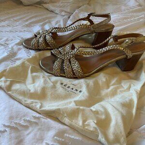Sezane Rosa Sandals US Size 7 in Smooth Gold